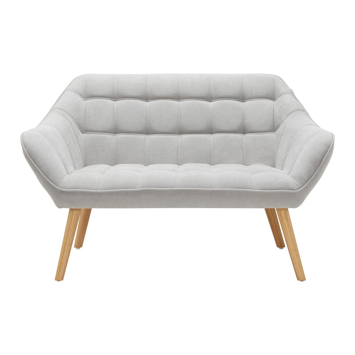 Sofa Monique Hellgrau Velours - Hellgrau, MODERN, Holz/Textil (127/76/74,5cm) - Bessagi Home