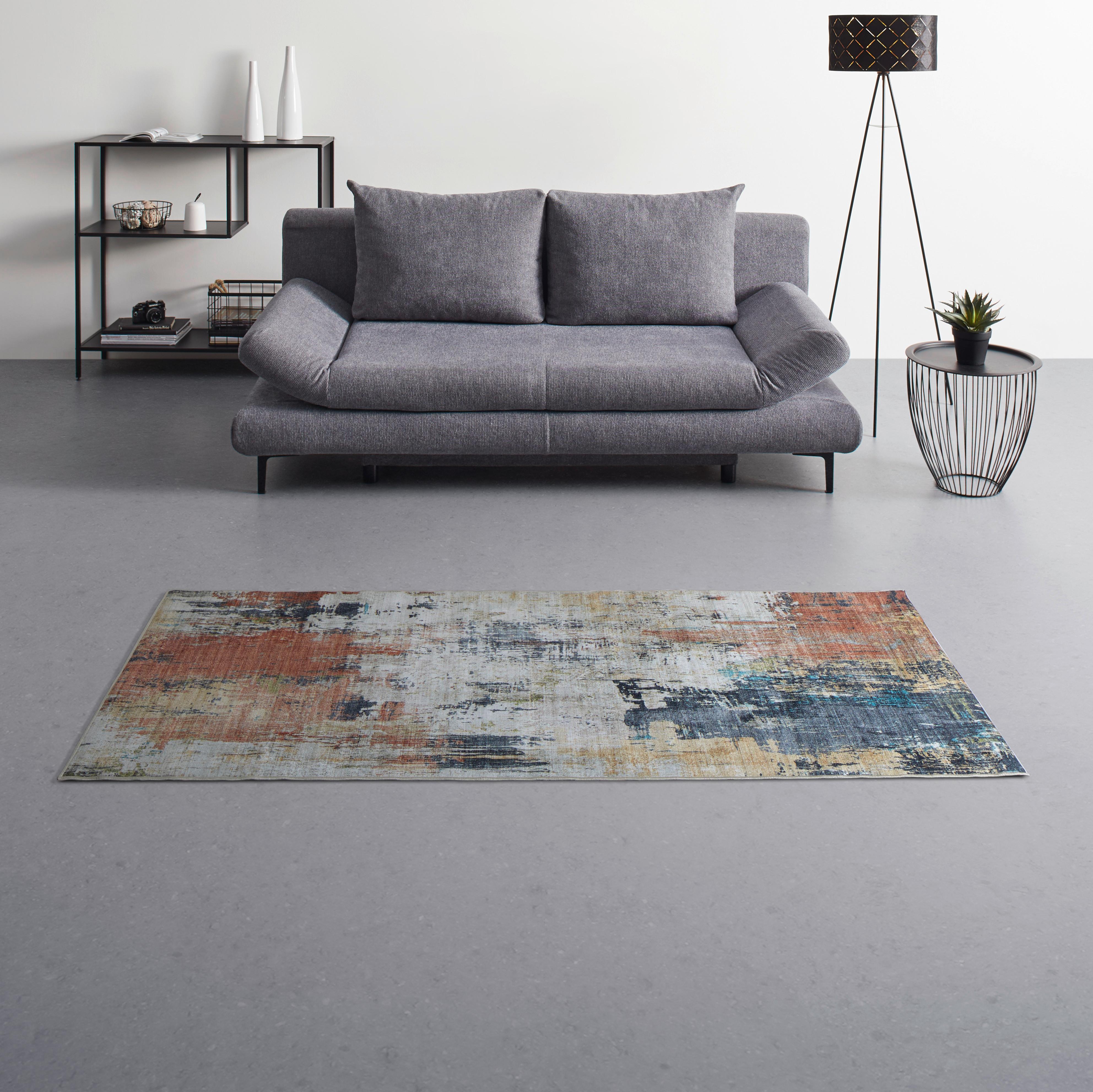 FLATVÄVD MATTA BRUCE 1 - ljusgrön/terrakotta, Modern, plast (80/200cm) - Mömax