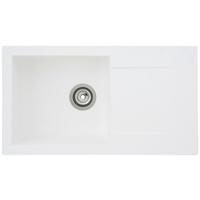Einbauspüle Denver ca. 78x17x43,5 cm Weiß - Weiß, Trend, Glas/Kunststoff (78/17/43,5cm) - Respekta