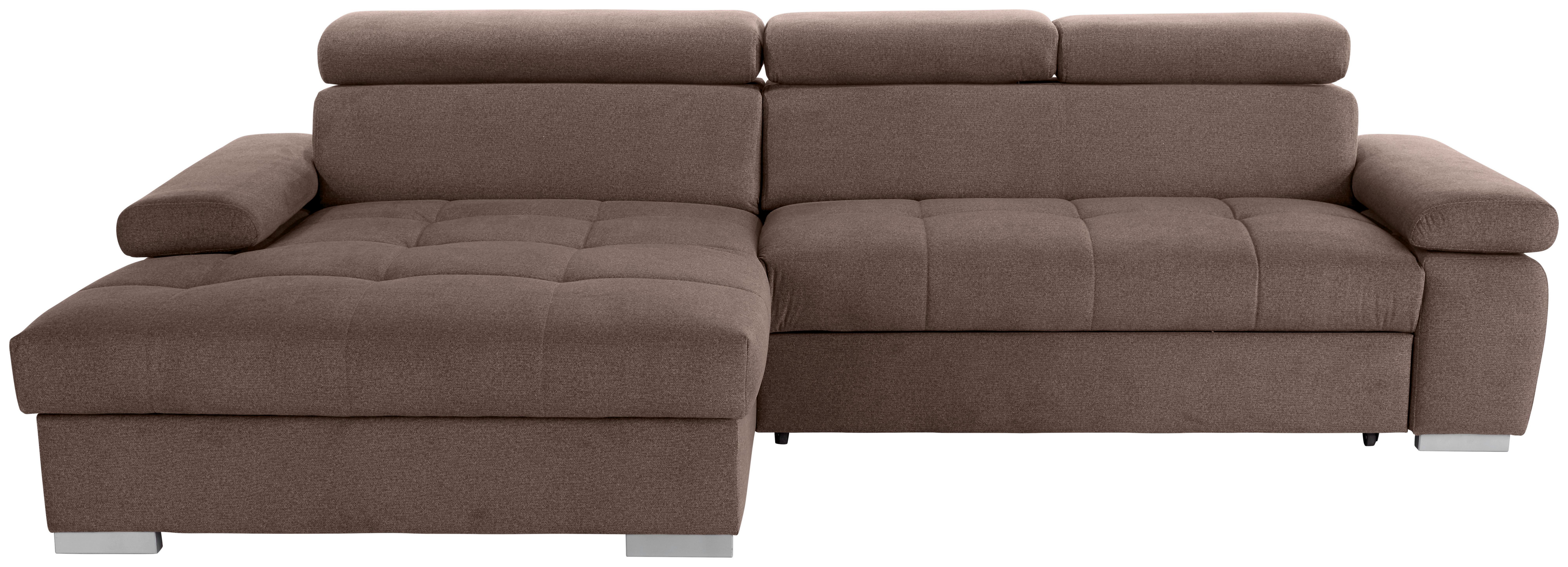 Kutna Garnitura Perry - srebrne boje/smeđa, Design, tekstil/drvo (183/292cm) - Modern Living