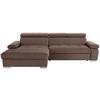 Kutna Garnitura Perry - srebrne boje/smeđa, Design, tekstil/drvo (183/292cm) - Modern Living