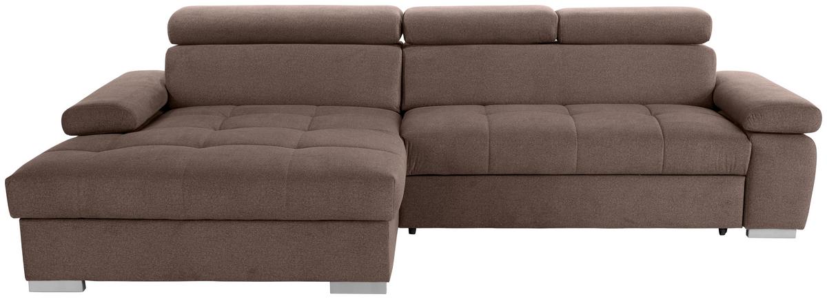 Kutna Garnitura Perry - srebrne boje/smeđa, Design, tekstil/drvo (183/292cm) - Modern Living