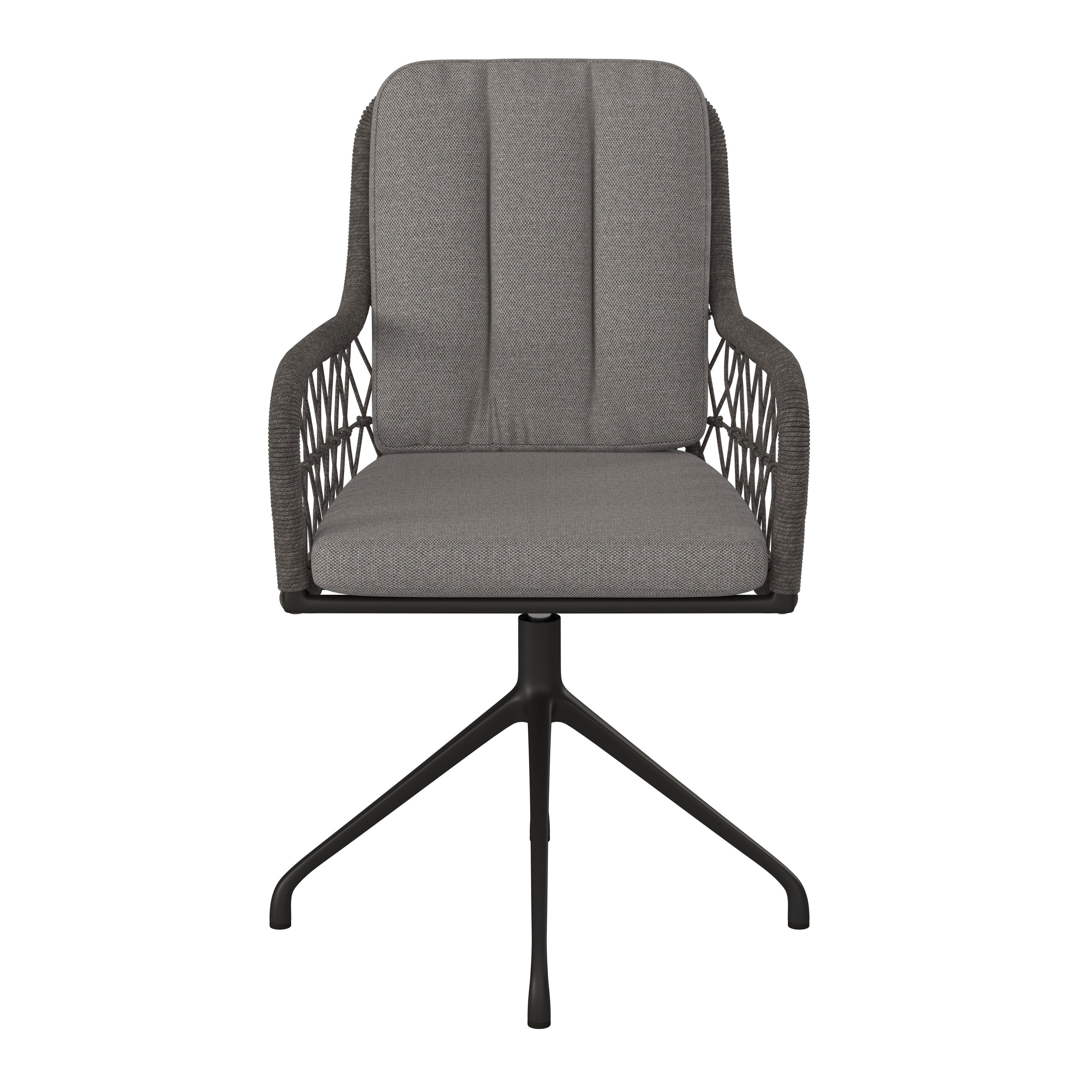 Gartenstuhl Bella Hellgrau/Dunkelgrau - Dunkelgrau/Hellgrau, MODERN, Textil/Metall (59/61/80cm) - Mömax
