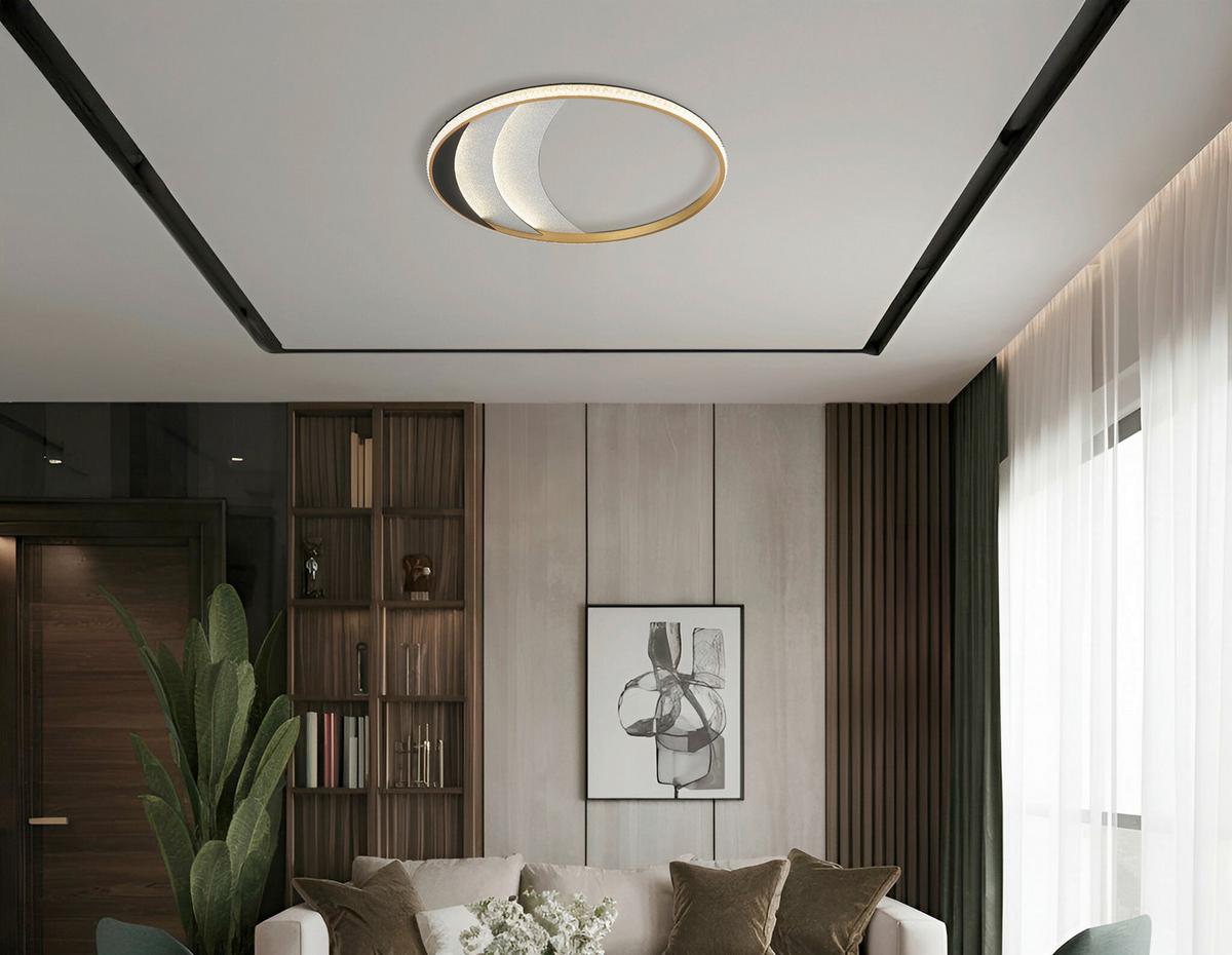 Led Stropna Svjetiljka Constance - prozirno/boje kroma, Design, metal/plastika (52/6cm) - Globo