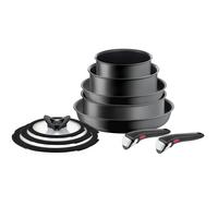 ZESTAW PATELNI L76491 TEFAL - ciemnoszary, Basics, metal/szkło (32,5/32,5/24cm) - Tefal