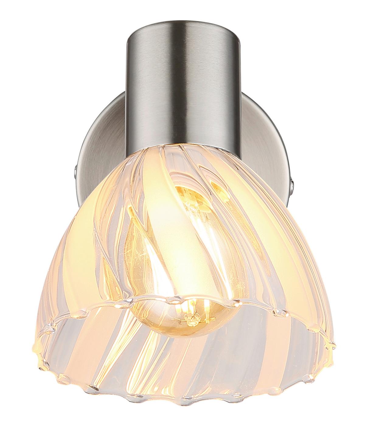 STRAHLER 54315-1 ZACHERY - Nickelfarben, Konventionell, Glas/Metall (10/12,5cm) - Globo