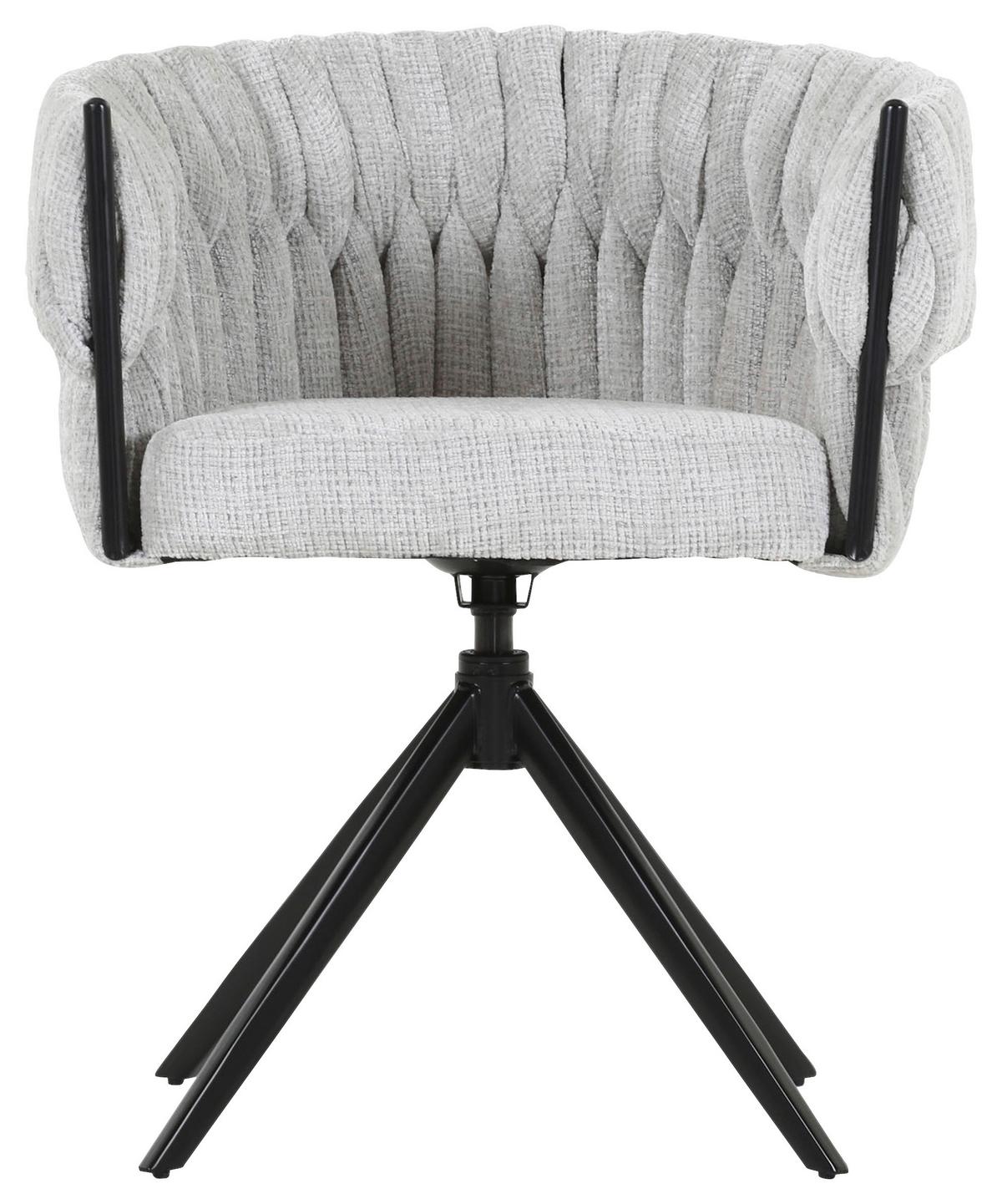 KRZESŁO Z PODŁOKIETNIKAMI TWISTY - czarny/szary, Design, metal/tkanina (65/76/60cm) - Carryhome