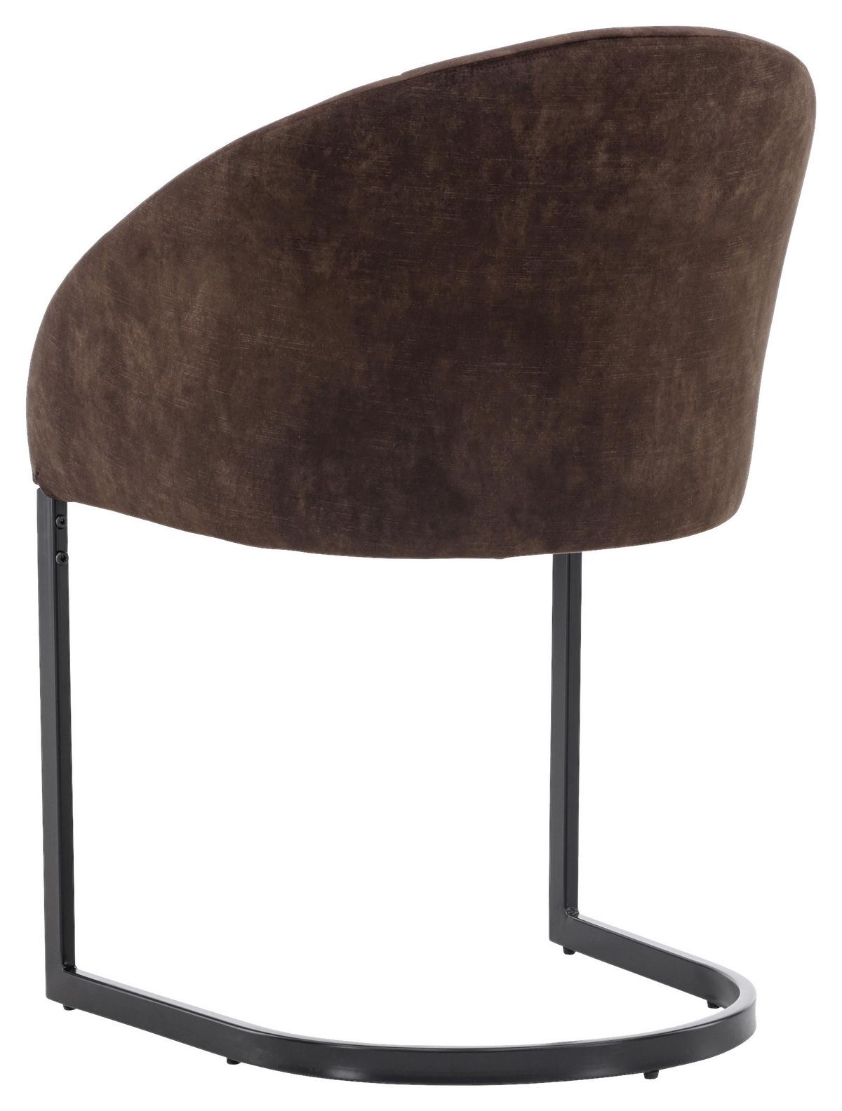 STUHL-SET EVENING - Dunkelbraun/Schwarz, Design, Textil/Metall (56/82/65cm) - Livetastic