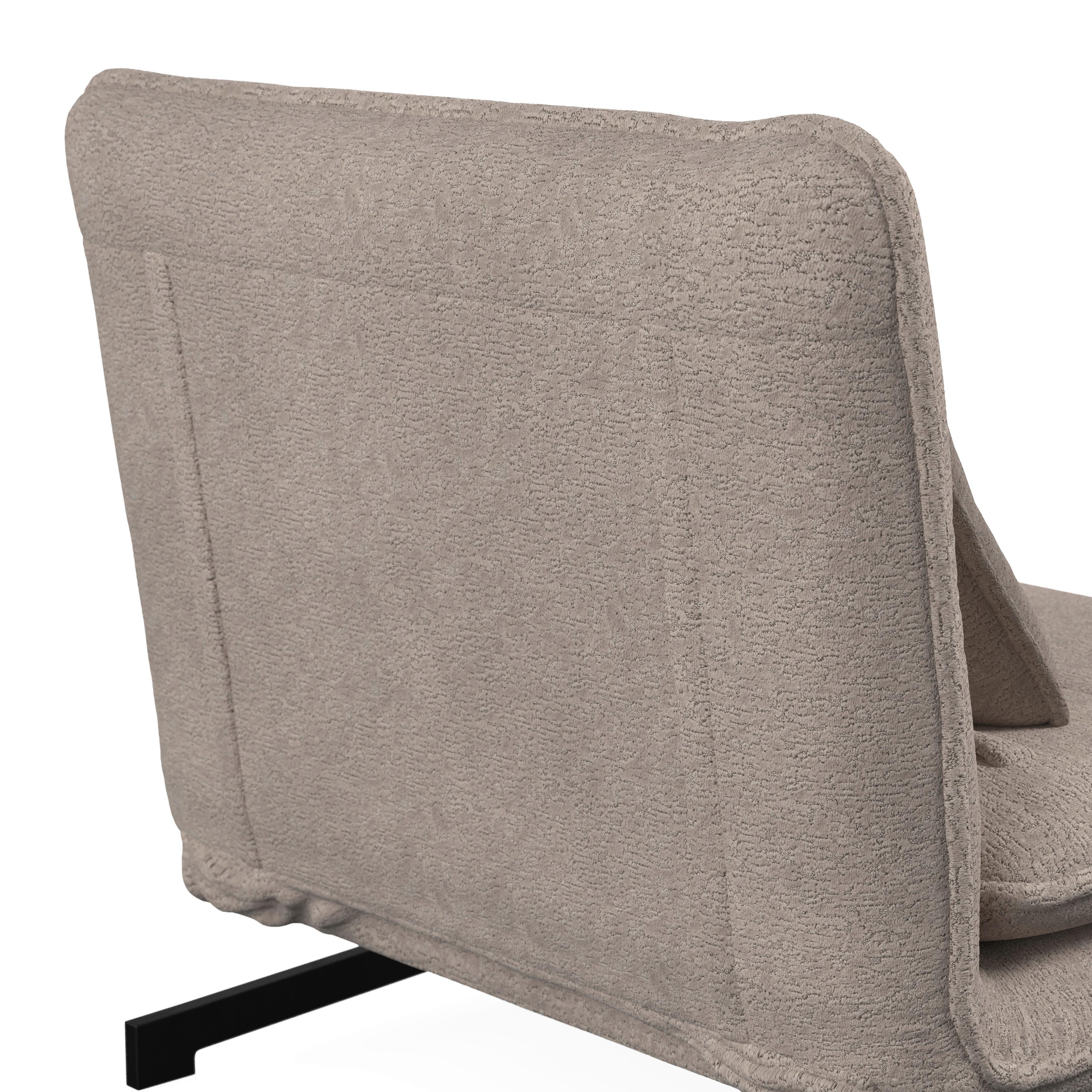 BÄDDFÅTÖLJ LUNA - beige/svart, Modern, metall/textil (92/86/80cm) - Bessagi Home