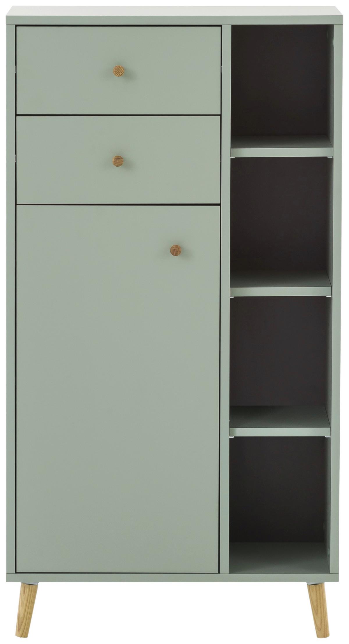 Visoka Komoda Bjarne, Zelena - zelena, Moderno, leseni material/les (60,2/113,4/33,1cm) - Stylife