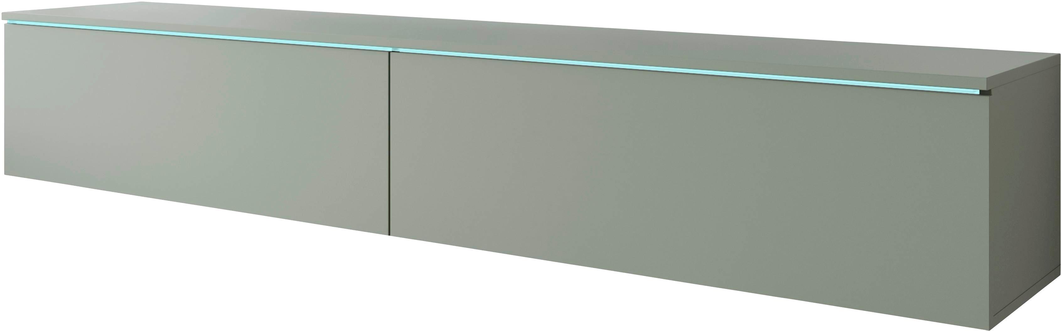 Komoda Lowa - siva/zelena, Trend, drvni materijal/plastika (180/30/33cm) - P & B