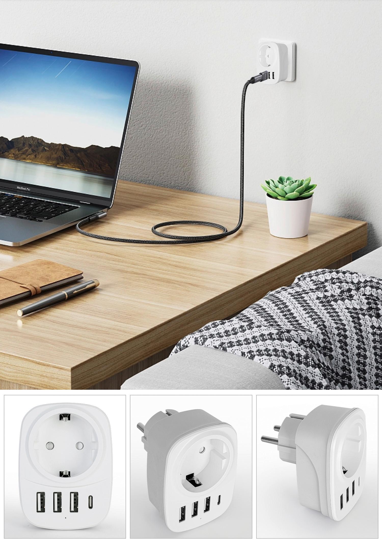 MULTISTECKER ALRO - Weiß, KONVENTIONELL, Kunststoff/Metall (8/6/8cm) - Mömax