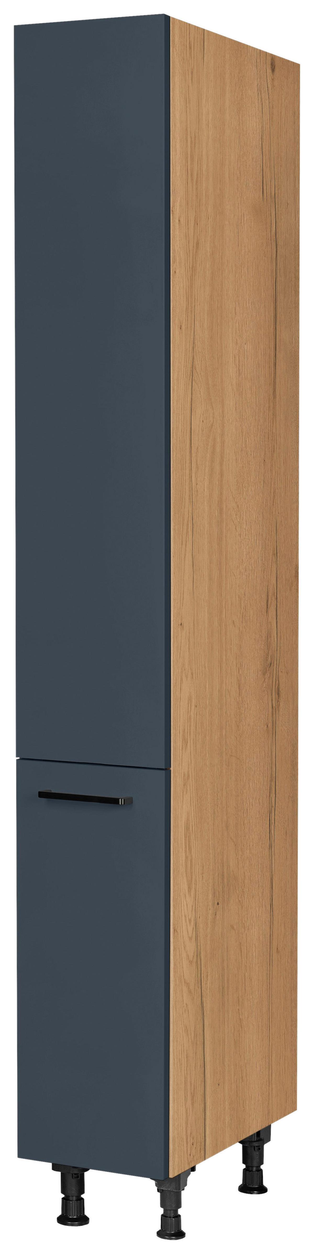 Apothekerschrank Easytouch Blau - Blau/Eichefarben, MODERN, Holzwerkstoff/Metall (30/216,6/58cm) - Nobilia