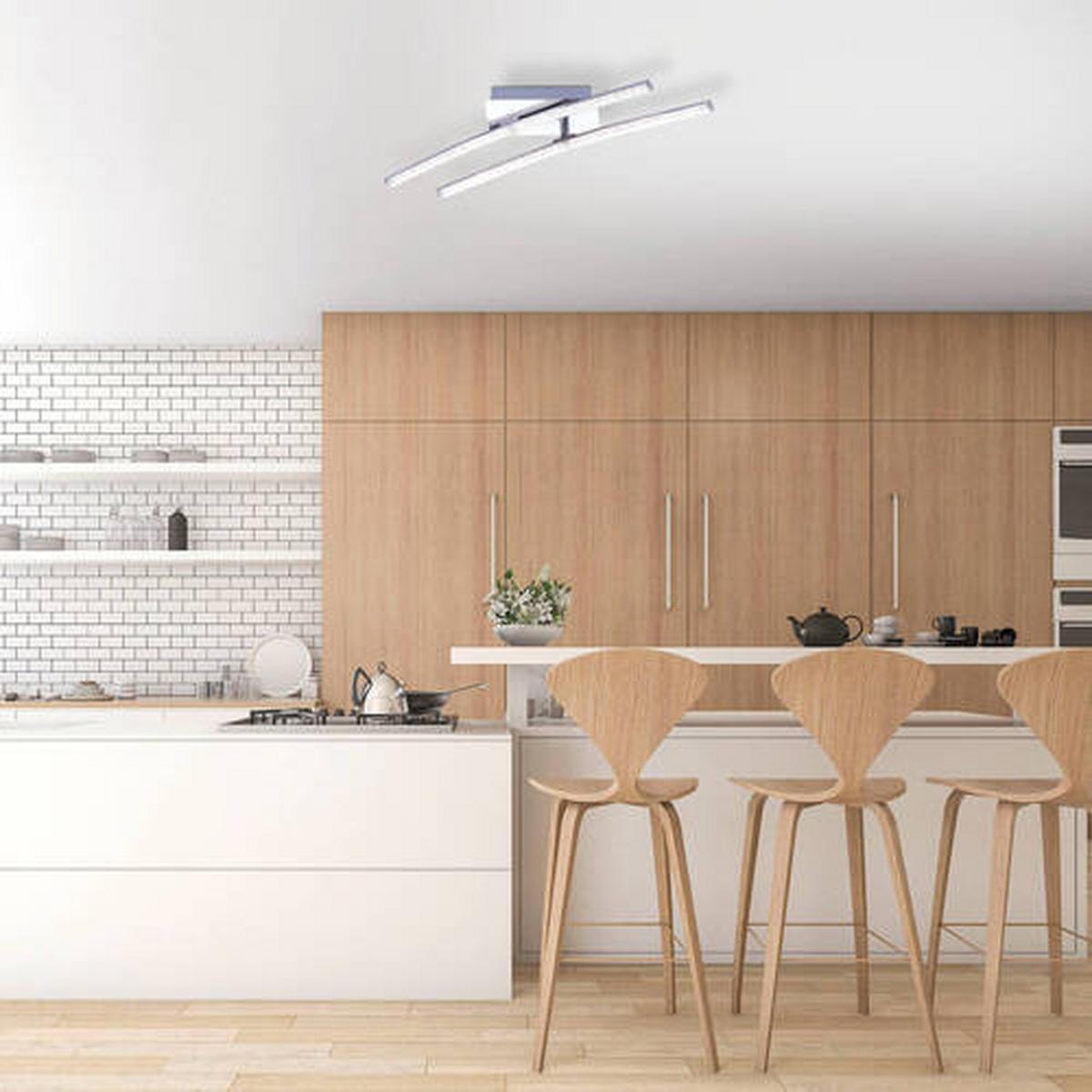 LED-Deckenleuchte Simon max. 10 Watt - Chromfarben, Design, Metall (58/51/10cm) - Just Light