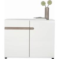 Komoda Linate, Bela, Barva Hrasta - črna/barva hrasta tartuf, Moderno, umetna masa/leseni material (109,4/86,5/41,9cm)