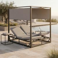 Kerti Napozóágy Aviva - világosszürke, Modern, textil/fém (148/196/200cm) - Bessagi Garden