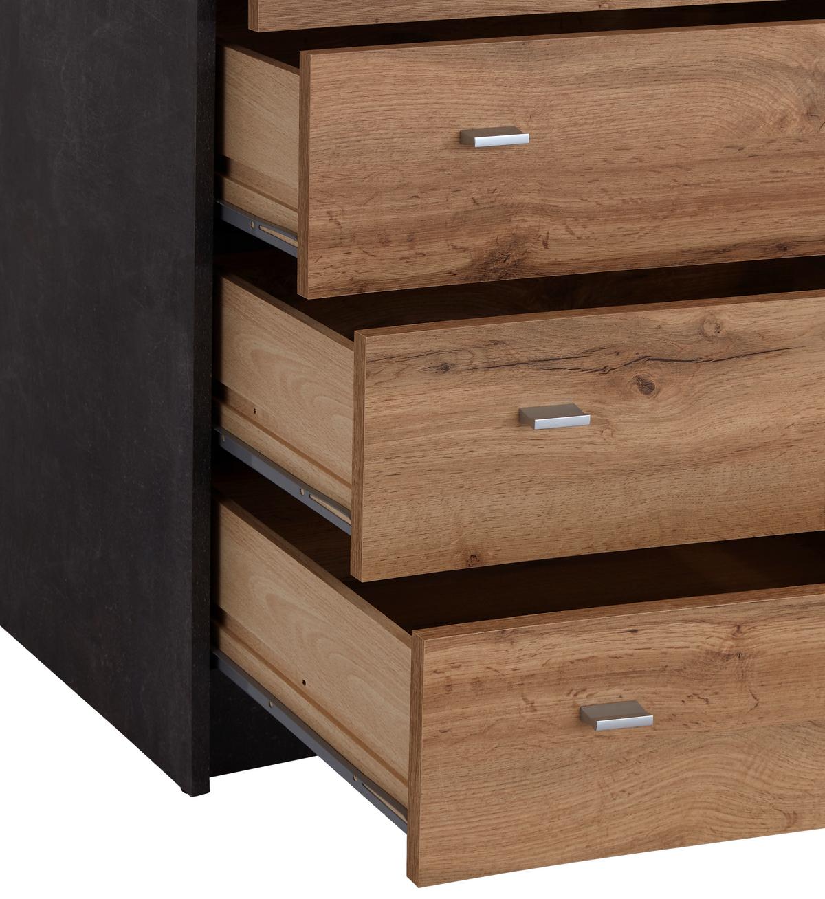 Komoda 4-You Yuk06 - siva/boje hrasta, Moderno, drvni materijal (74/85.4/44.3cm) - Modern Living