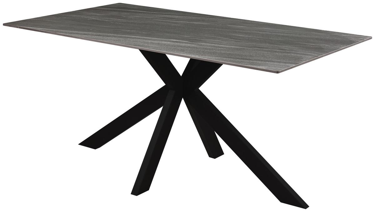 Étkezőasztal Jonas - fekete/szürke, Modern, fém/kerámia (160/76/90cm) - Mömax