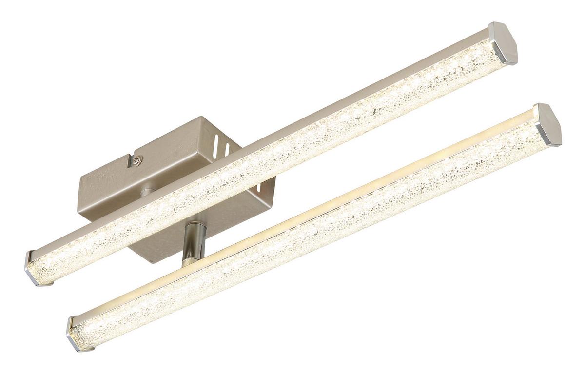 Led Stropna Svjetiljka Kirina - boje nikla/prozirno, Design, plastika (50/7/8,4cm) - Globo