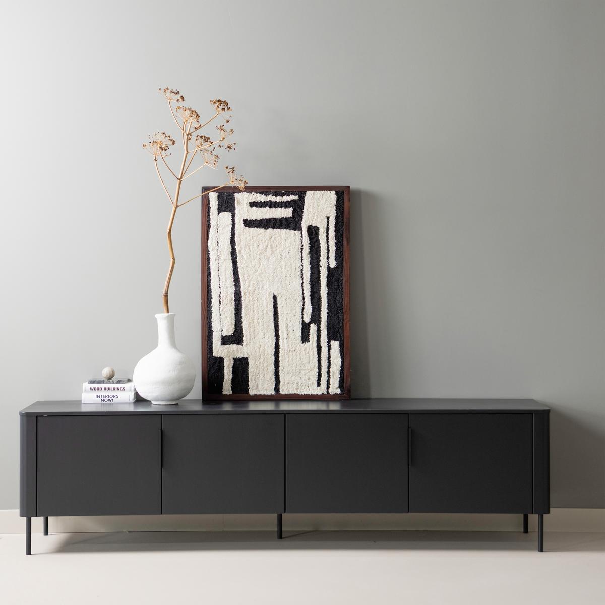 LOWBOARD Gunnar Schwarz B: 200cm - Schwarz, Design, Holz/Metall (200/56/44cm) - Livetastic