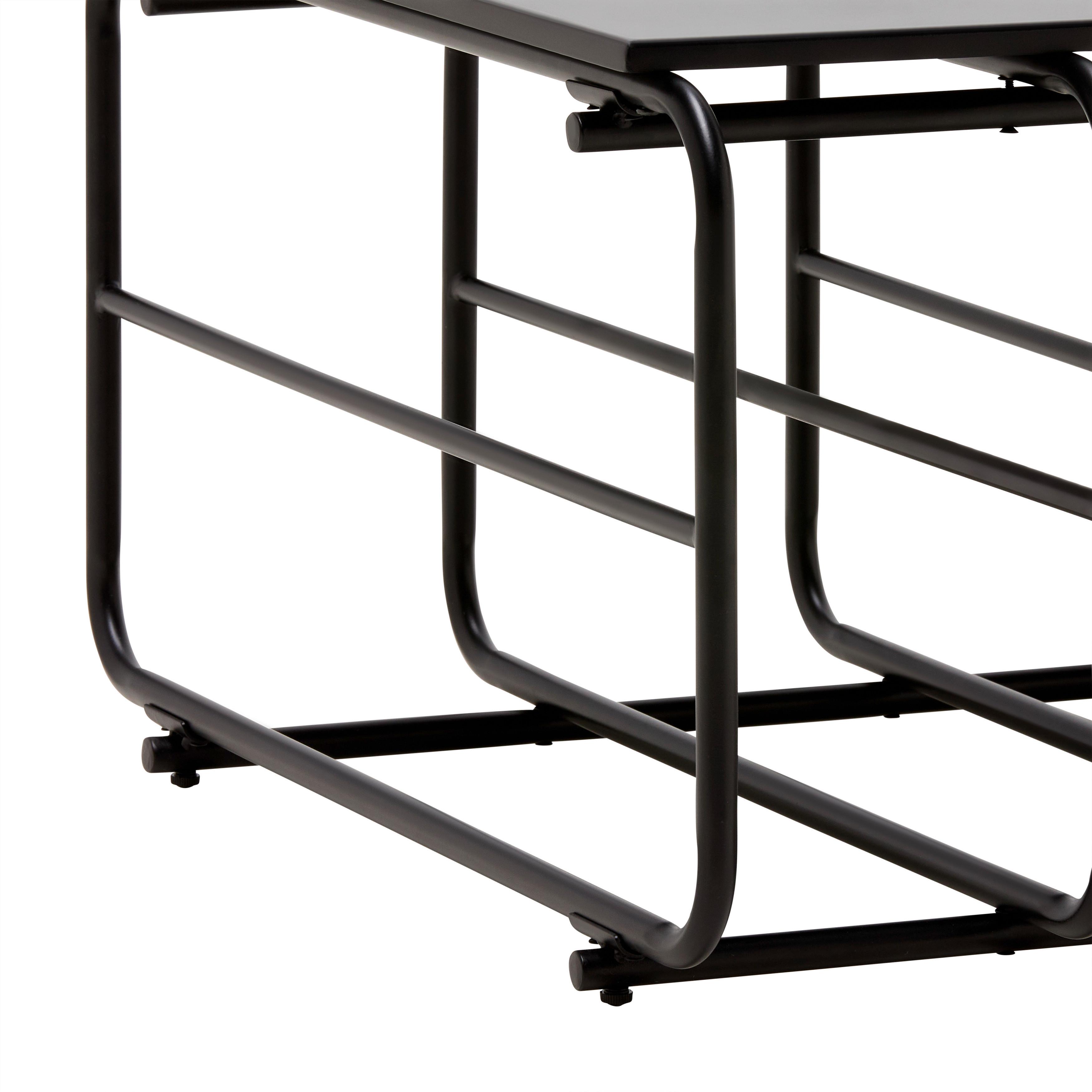 SOFFBORD PIPE - svart, Modern, metall/trämaterial (70/70/38cm) - Mömax