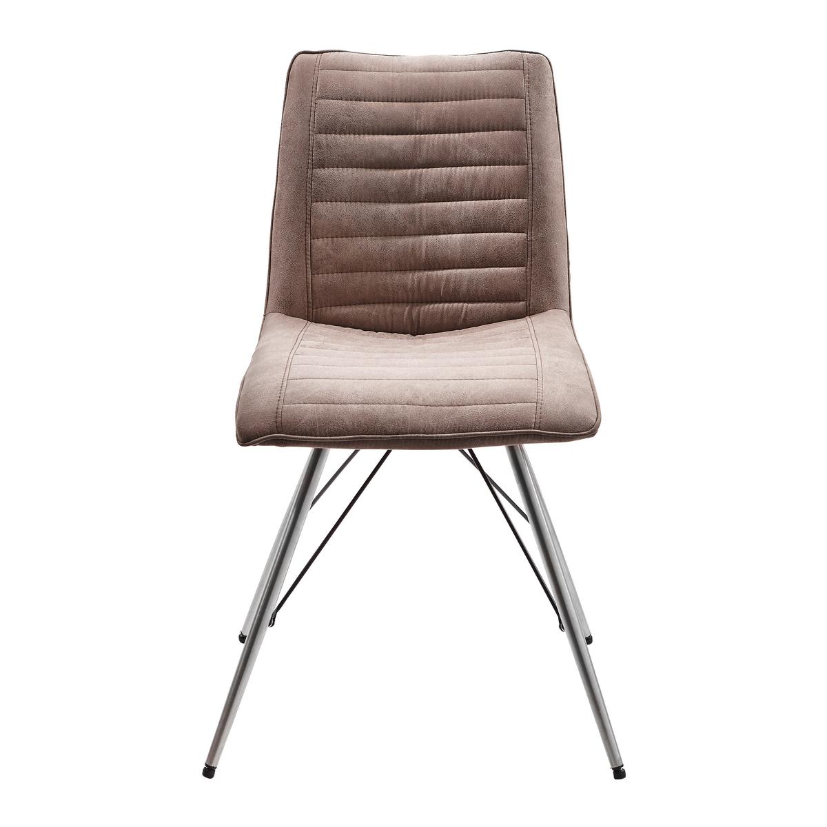 KRZESŁO ILLY - kolor stalowy/taupe, Design, metal/tkanina (54/89/60cm) - Xora