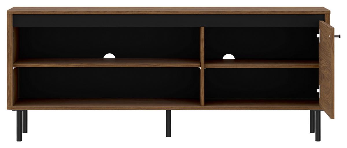 Comodă Tv Revillo - culoare lemn de nuc/negru, Basics, material pe bază de lemn (150/61/40cm) - Modern Living