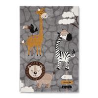 Kinderteppich Zoo in Graun ca. 120x170cm - Grau, KONVENTIONELL, Textil (120/170cm) - Mömax