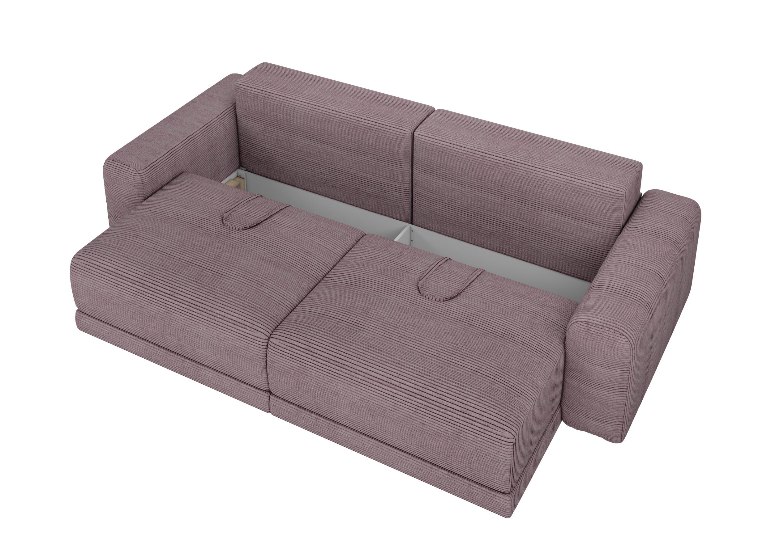 Sofa Plain Altrosa - Altrosa/Schwarz, MODERN, Kunststoff/Textil (256/88/120cm) - Mömax