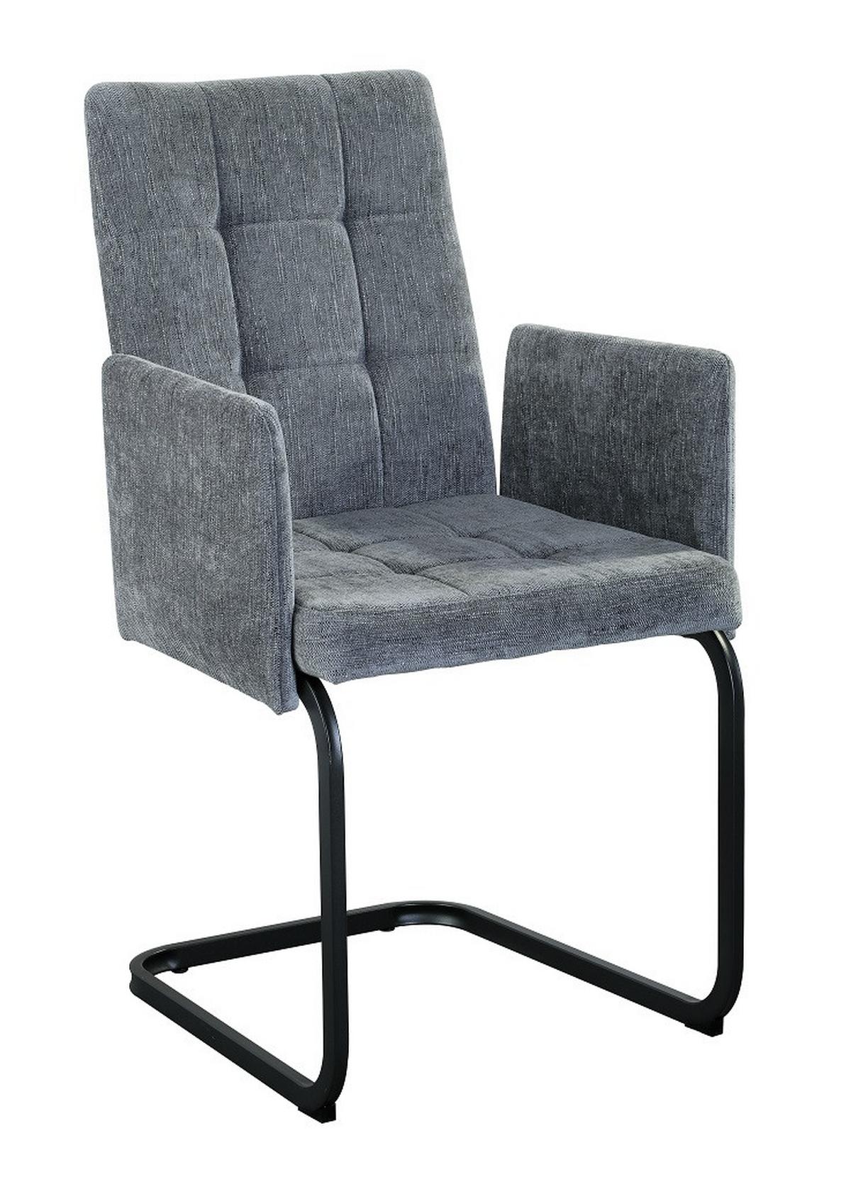 KRZESŁO Z PODŁOKIETNIKAMI BORDAL - jasnoszary/czarny, Modern, metal/tkanina (52/91/59,5cm) - MID.YOU