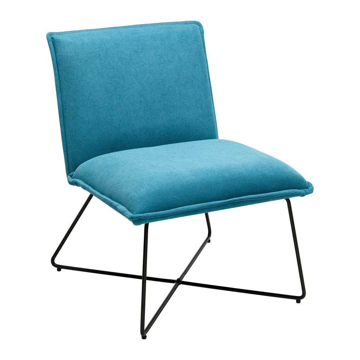 Sessel Filip Türkis Webstoff - Türkis, MODERN, Holz/Textil (63/82/69cm) - Bessagi Home