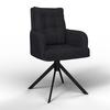 Armlehnstuhl Marietta Schwarz Webstoff Gepolstert - Schwarz, MODERN, Holz/Textil (60/92/67cm) - Bessagi Home