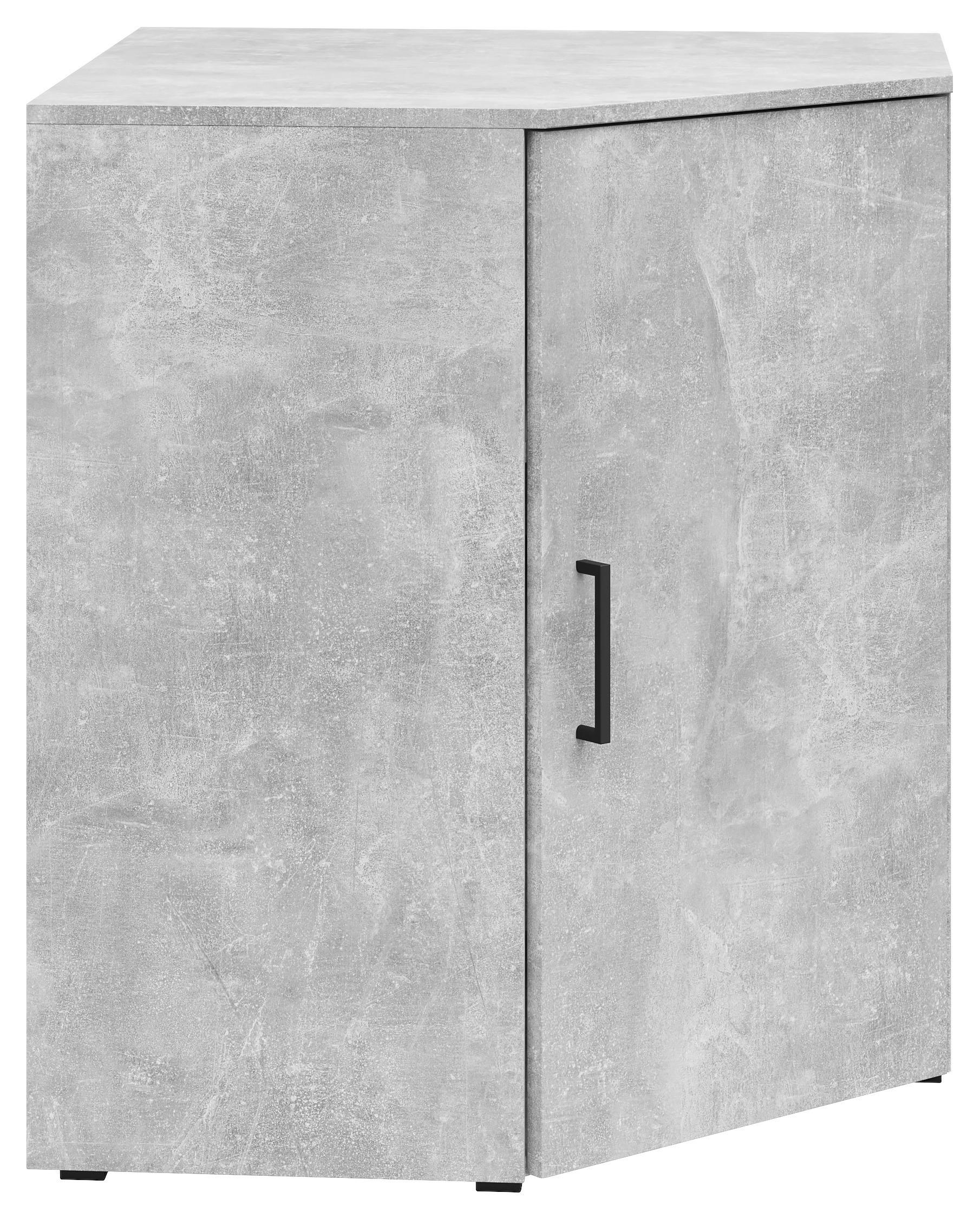Eckkommode Multistauraum Betonoptik - Anthrazit/Schwarz, MODERN, Holzwerkstoff/Kunststoff (71,5/83/71,5cm) - Mömax
