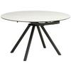Jedilna Miza Dalia, Bela, Keramika, 80-130x130 - črna/bela, Trendi, kovina/steklo (80-130/130/75-77cm) - MID.YOU