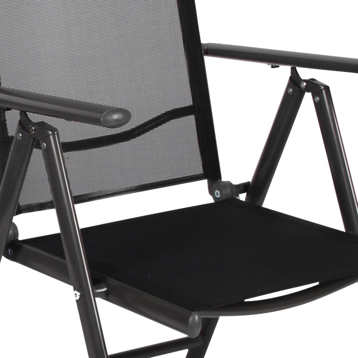 Set Zložljivih Vrtnih Stolov Rona, Antracit, 2 Kos - antracit, Basics, kovina/tekstil (56/105/65cm) - Gardenson