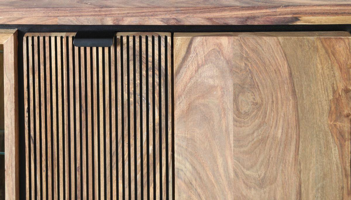 KOMODA BANDUNG - kolor naturalny/czarny, Modern, metal/drewno (200/85/40cm) - Livetastic