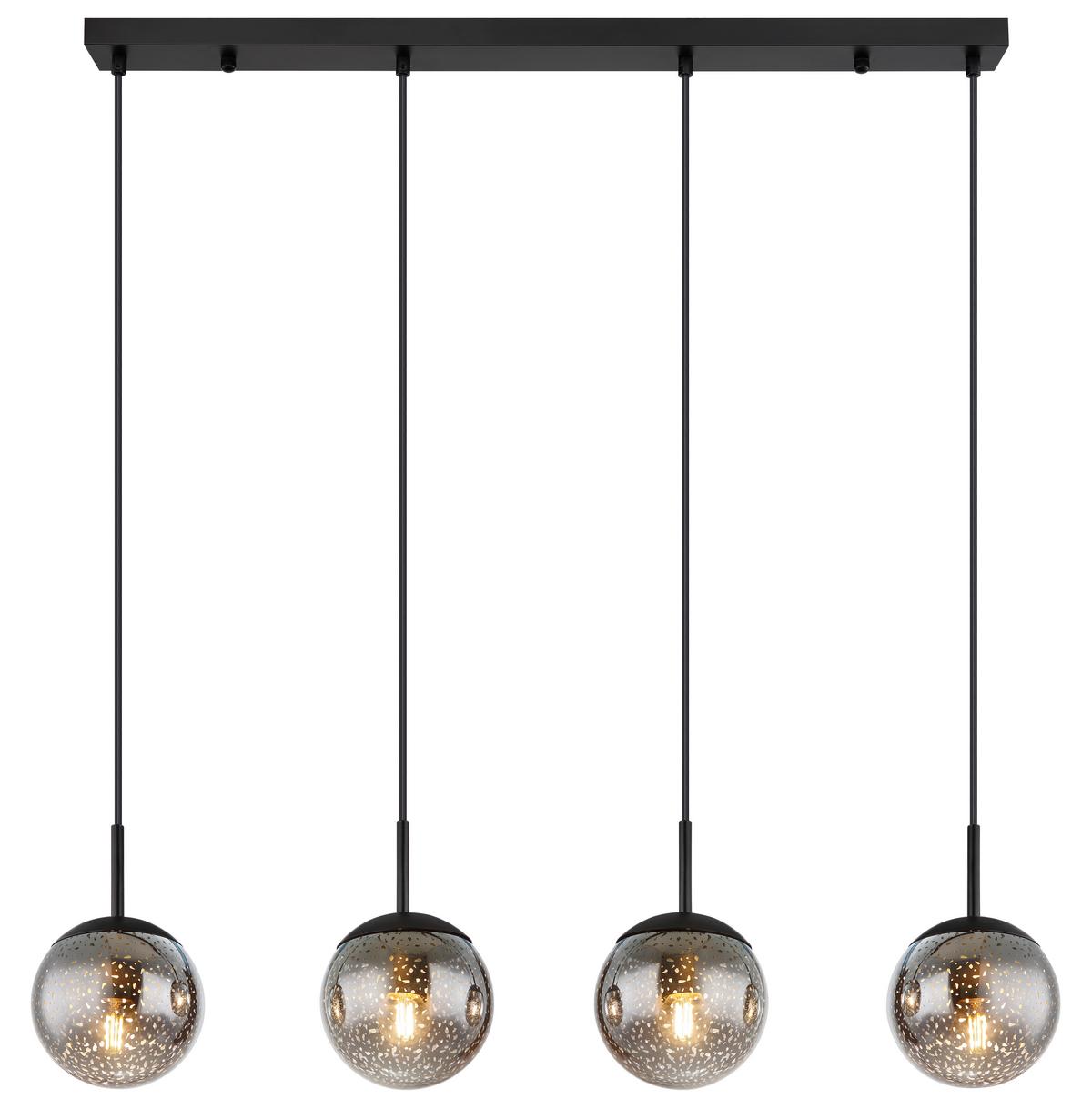 LAMPA WISZĄCA 15881-4H - czarny, Design, metal/szkło (90/15/120cm) - Globo