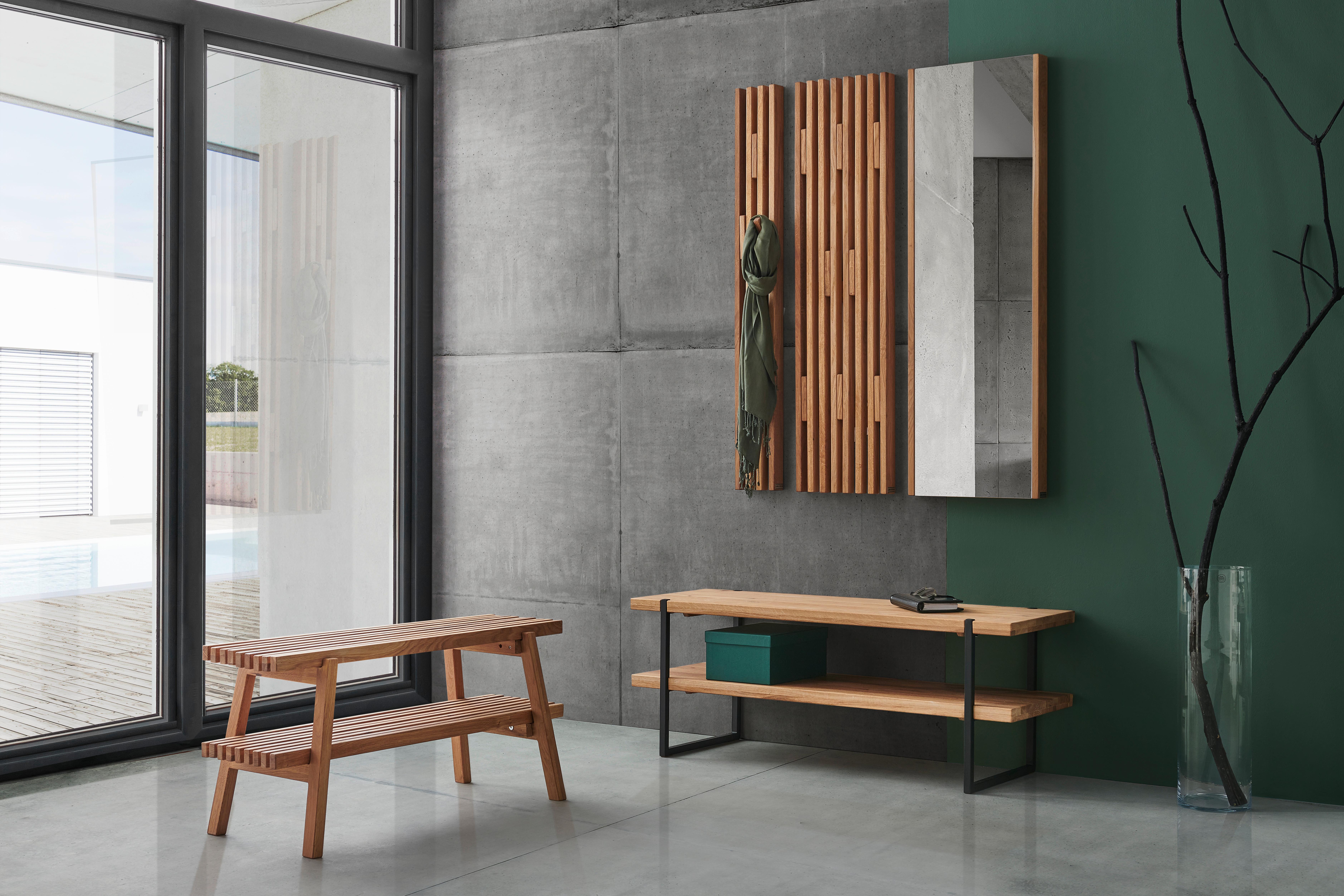 LUSTRO ŚCIENNE STUDIOLINE - kolor dębowy, Natur, szkło (40/120/5,5cm) - Linea Natura
