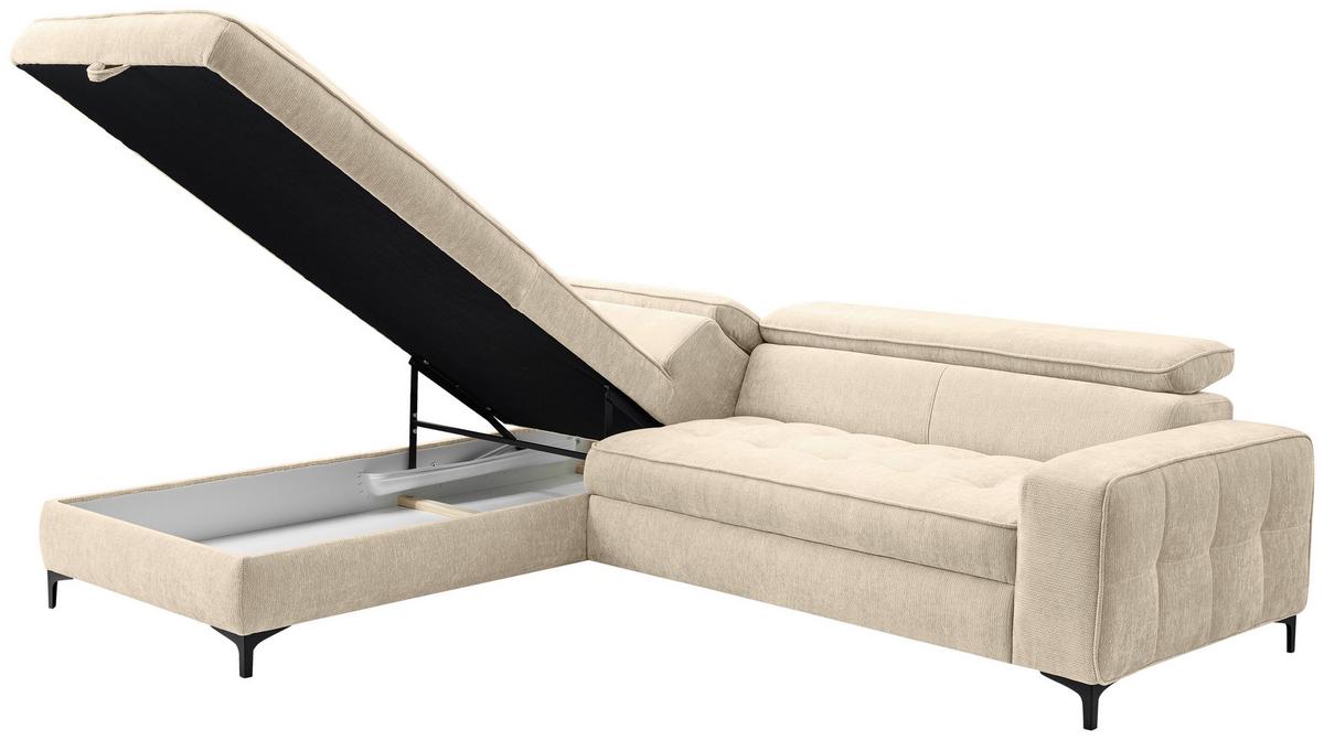 Kutna Garnitura Talia - bež/crna, Basics, tekstil/metal (203/70-90/251cm) - Modern Living