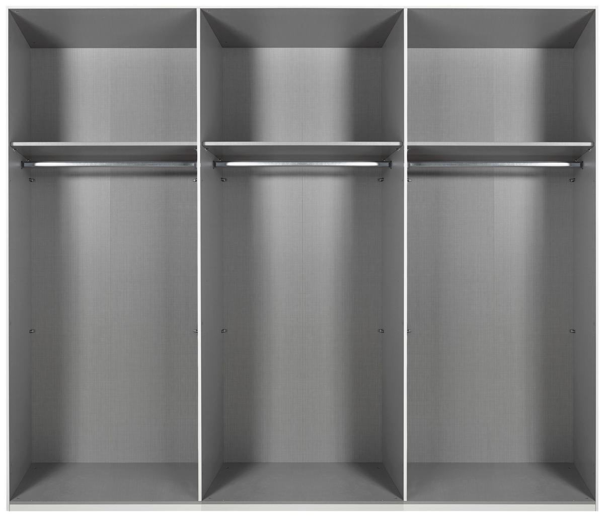 Ormar S Kliznim Vratima Monaco - bijela/siva, Moderno, staklo/drvni materijal (270/210/65cm) - Modern Living