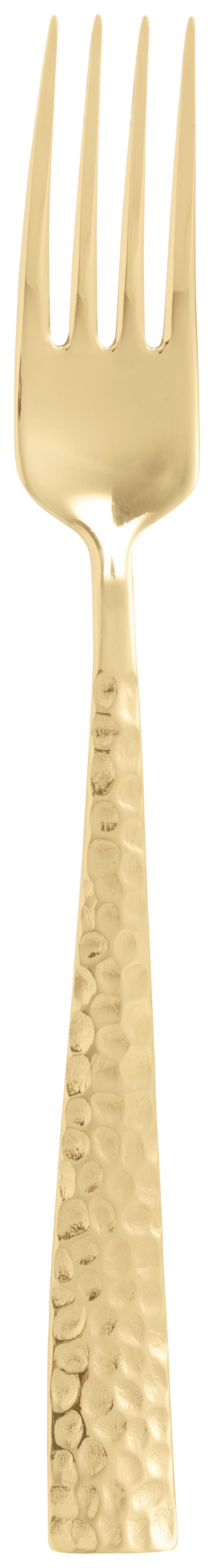 Gabel in Gold - Goldfarben, Modern, Metall (21cm)