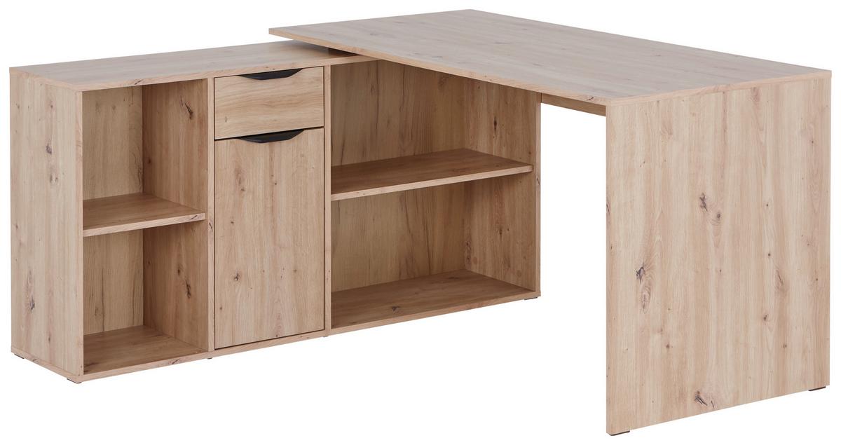 Radni Stol Mx 195 - bijela/hrast Artisan, Moderno, drvni materijal/metal (136,8/74,2/135cm) - Modern Living