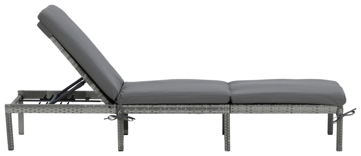 Gartenliege Bilbao ca. 59x84x198 cm Grau - Grau, KONVENTIONELL, Kunststoff/Textil (59/84/198cm) - Gardenson