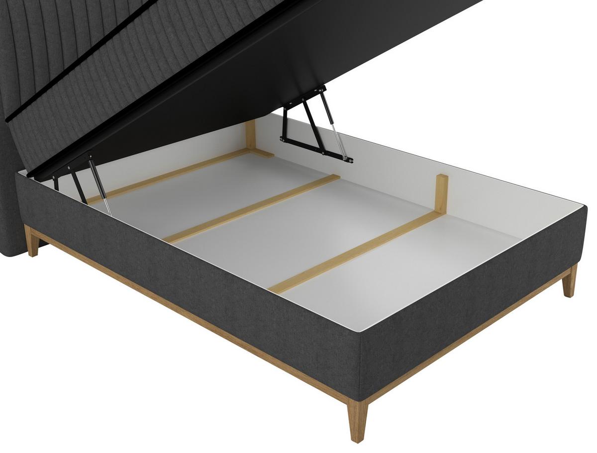 Bett Elena Schwarz ca. 120x200cm - Schwarz, KONVENTIONELL, Holz/Holzwerkstoff (120/200cm) - Sembella
