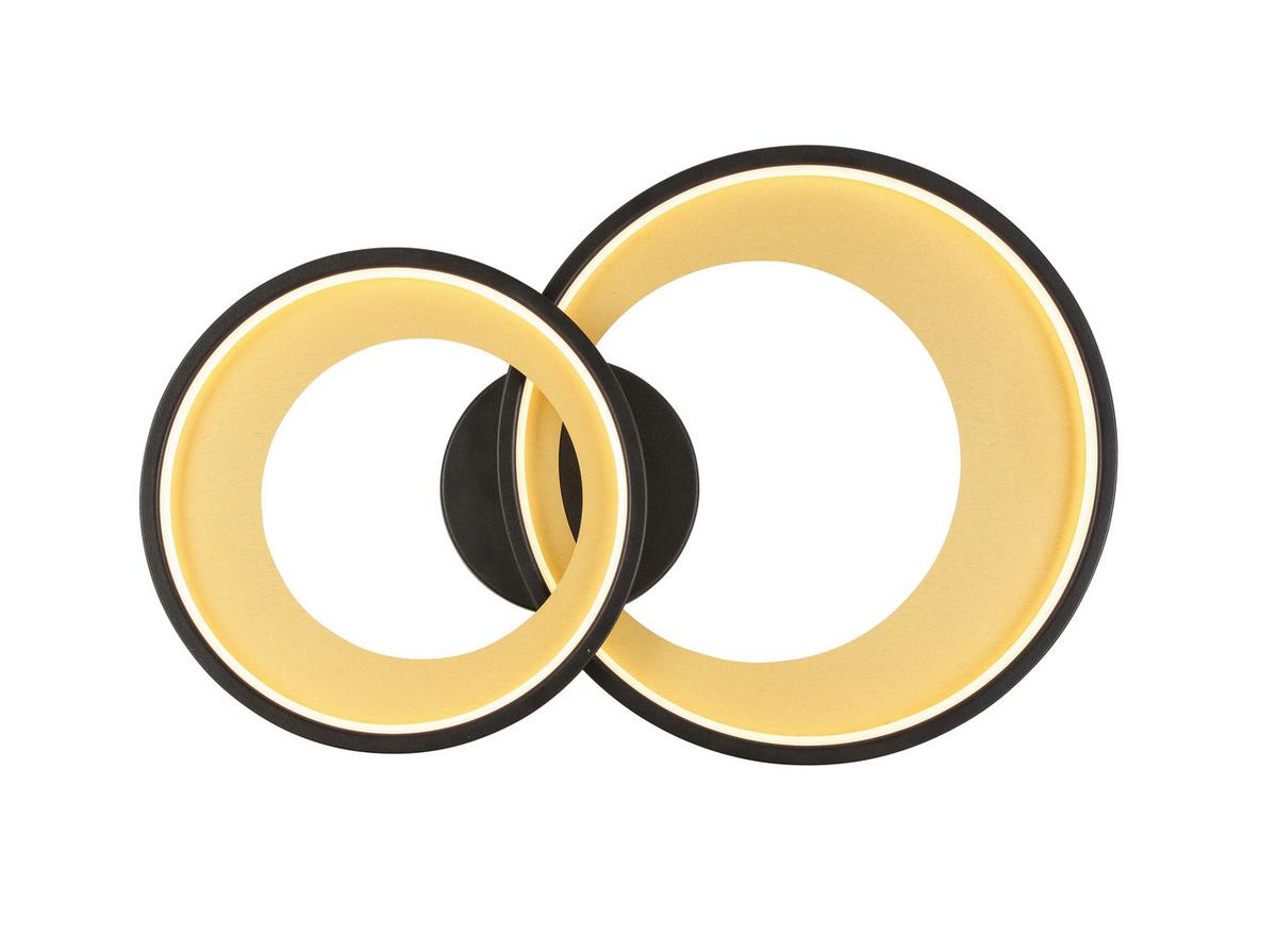 LAMPA SUFITOWA LED RING - czarny/kolor złoty, Design, tworzywo sztuczne/metal (55/35/8,5cm) - Novel
