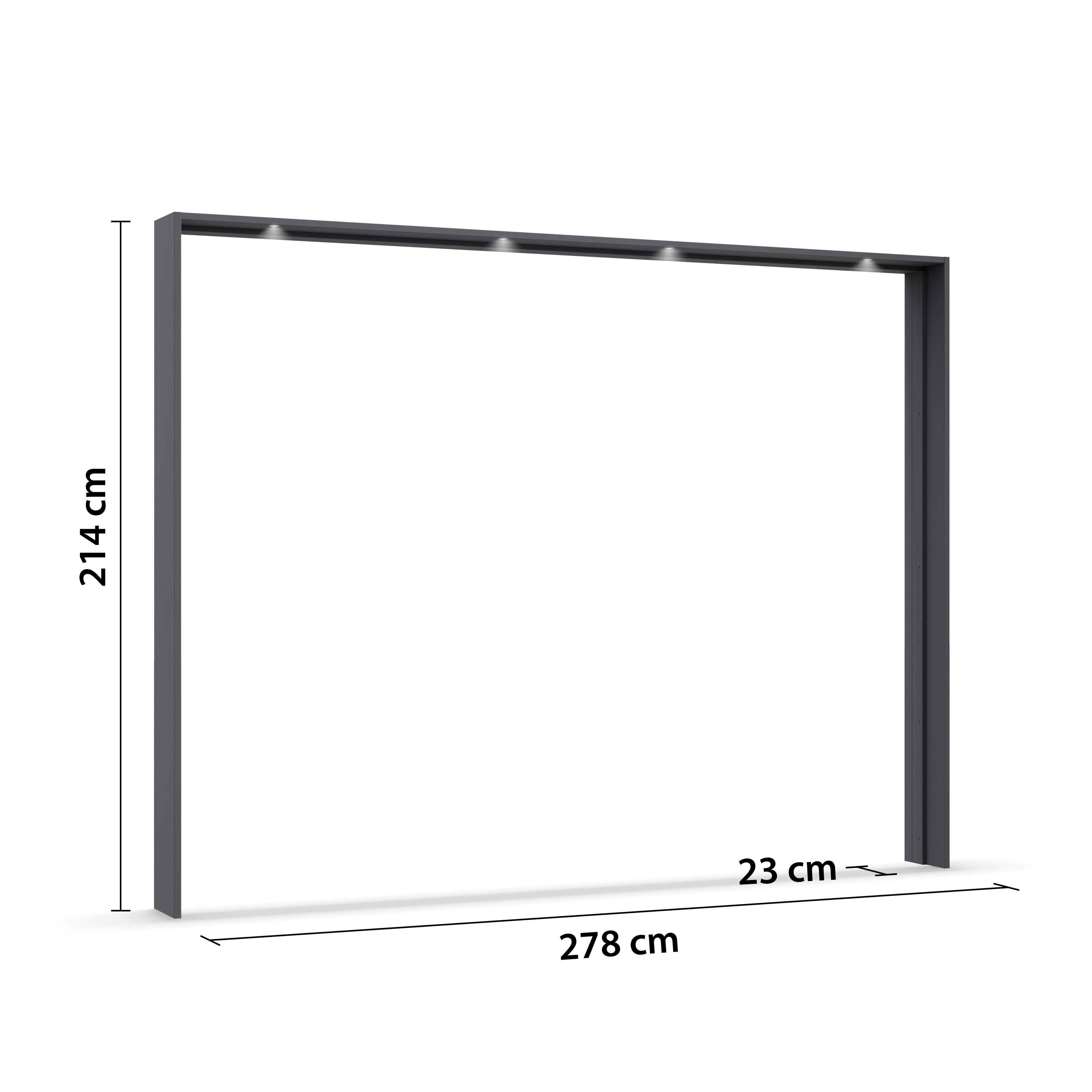 Passerpartout Elara Grau - Grau, Konventionell, Holzwerkstoff (278/214/23cm) - Premium Living