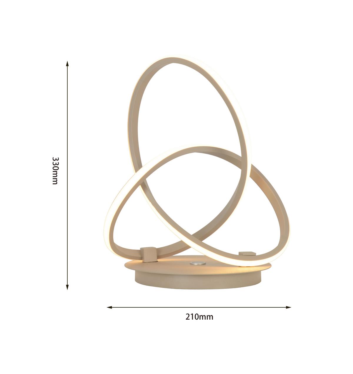 LAMPA STOŁOWA LED 8064-113 BANDOL - kolor piaskowy, Design, tworzywo sztuczne/metal (26/21/33cm)