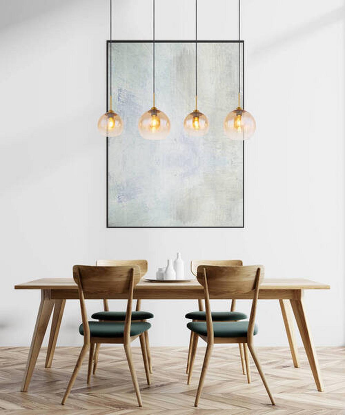 Hängeleuchte Jamessa Messingfarben max. 60 Watt - Klar/Messingfarben, Design, Glas/Metall (120/25/120cm) - Globo