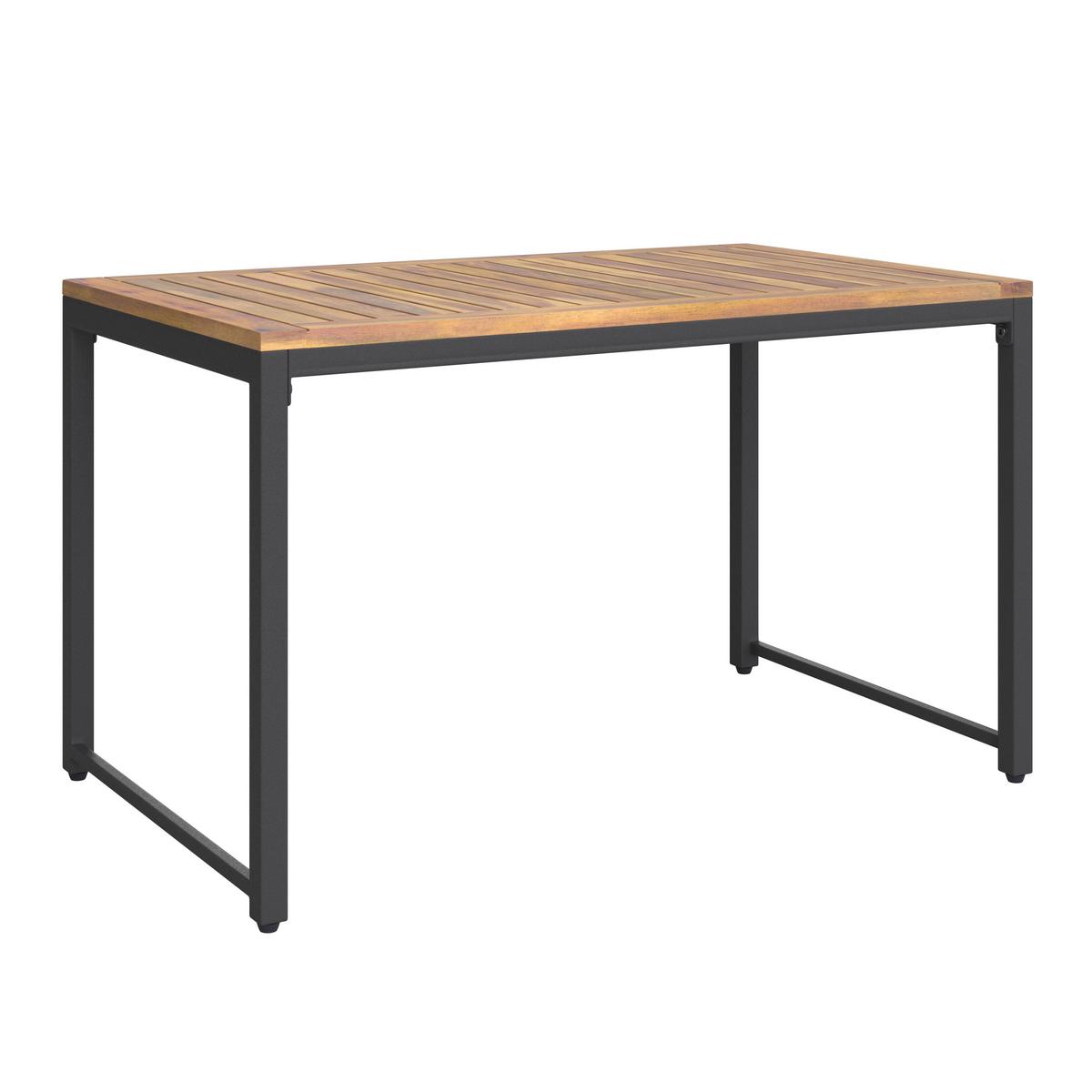STÓŁ TARASOWY ARGOS - kolor naturalny/czarny, Modern, metal/drewno (100/42/60cm) - Ambia Garden