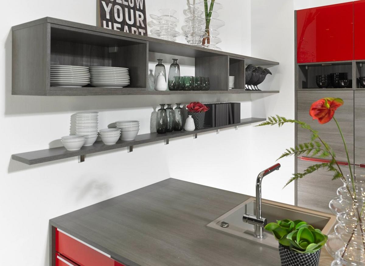 Kuhinja Star - crvena/antracit, Moderno, drvni materijal - Express